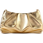 Women'S Clutch Purse, Pleated Evening Handbag, Shoulder Bag With Detachable Chain And Shoulder Strap