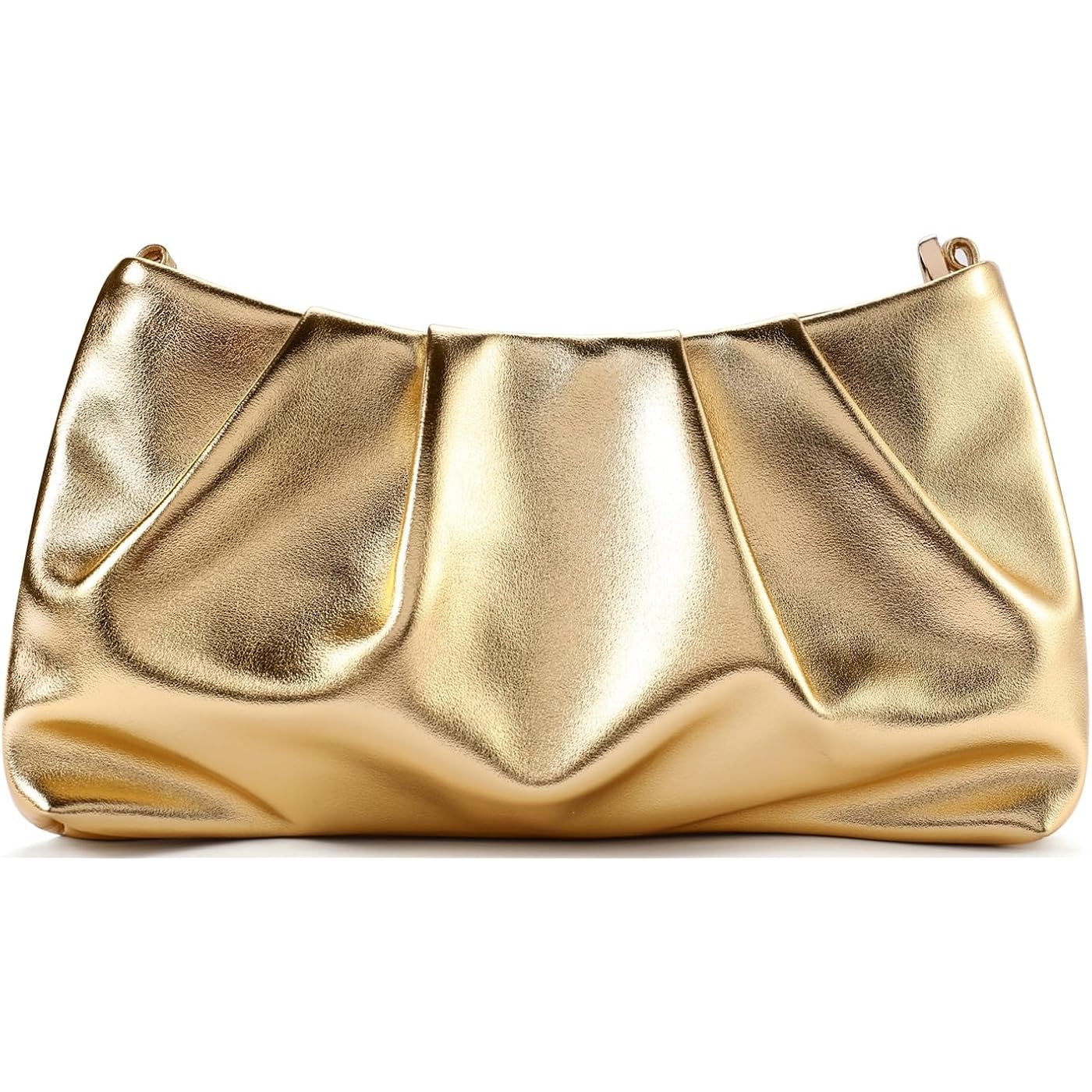Women'S Clutch Purse, Pleated Evening Handbag, Shoulder Bag With Detachable Chain And Shoulder Strap