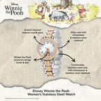 Disney Adult Round Cz Stone Analog Quartz Floating Stones Bracelet Watch