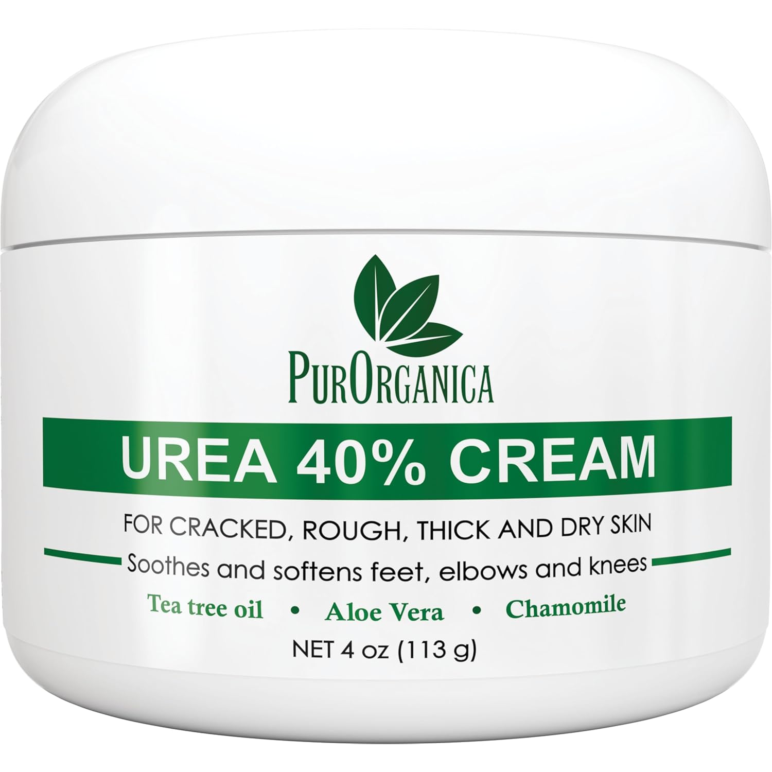 PurOrganica Urea 40% Foot Cream – Dermatologist Tested, Intensive Repair for Dry, Cracked Heels, Corns, Calluses & Rough Feet, Professional Strength Exfoliating & Moisturizing Cream - Made in USA