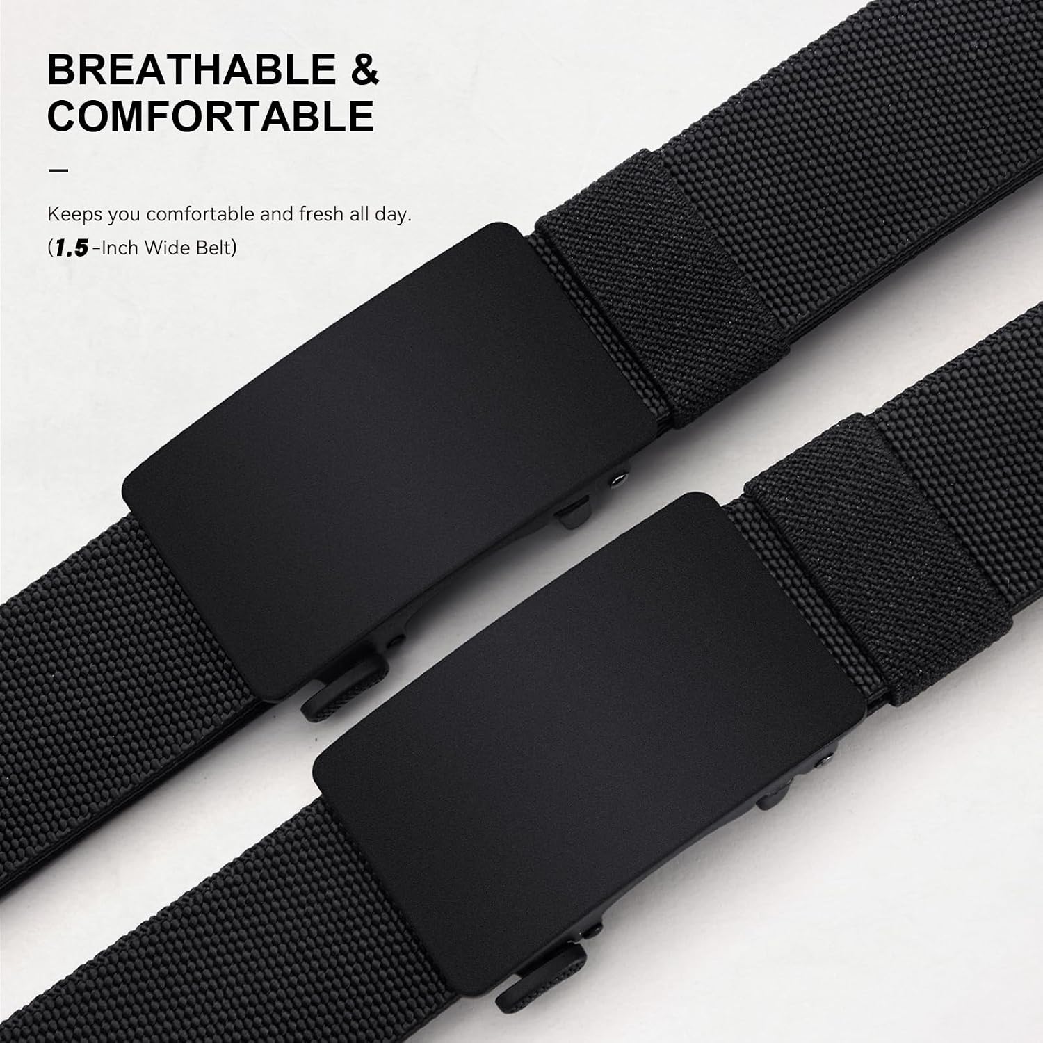 2-Pack 1.5" Stretch Ratchet Belt For Men, Trim To Fit