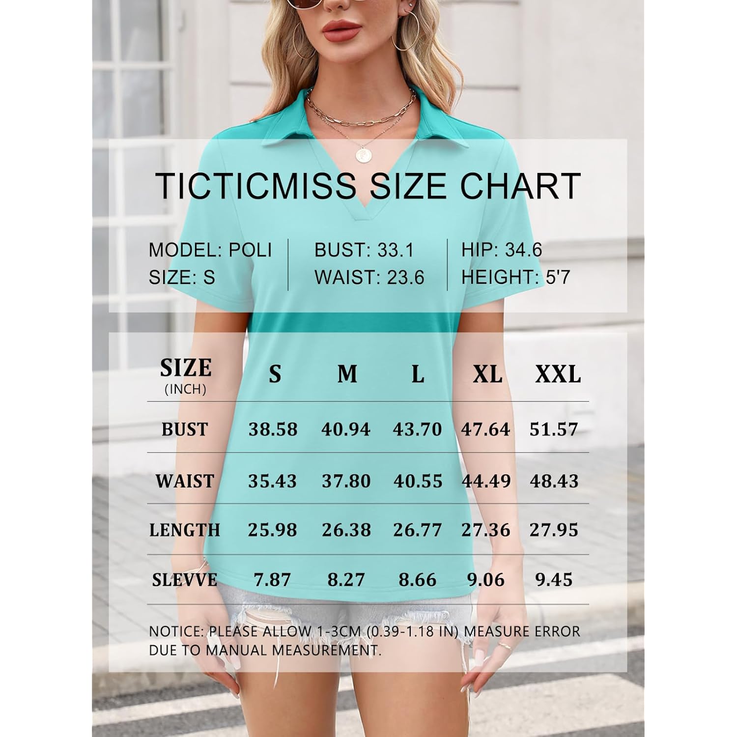 Women's Polo Shirts Short Sleeve V Neck Summer Tops Business Casual Collared Shirts Loose Tees