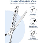Ulg Professional Hair Thinning Scissors 6.5" Japanese Stainless Steel Hand-Honed Salon Barber Scissors For Stylist & Home Use, Texturizing Shears, Ergonomic Design With Patterned Handles