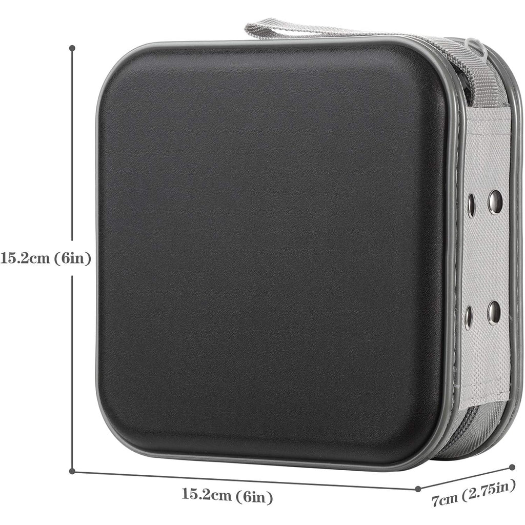 Cd Case, 48 Capacity Hard Plastic Zipper Disc Wallet For Car | Dvd Holder, Portable Hand Strap, Anti-Slip Sleeves, Scratch-Resistant Sleeves, Disc Storage Organizer, For Home Office Travel