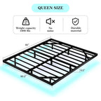 Floating Bed Frame Queen Size, Queen Bed Frame With Smart Led Lights, Heavy Duty Modern Metal Platform Bed No Box Spring Needed - Easy Assembly And Noise Free