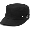 Army Cadet Cap for Men Women Military Flat Top Cap Unisex Basic Baseball Cap Black