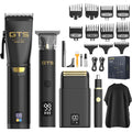 GTS Hair Clippers for Men Professional, Beard Trimmer Kits & Sets, Cordless Mens Hair Trimmer, Electric Shavers, Haircutting Machine with LED Display, for Barber 4 in 1