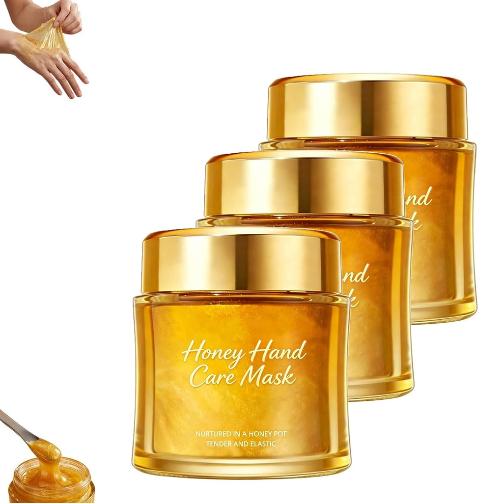 Moisturizing Nourishing Honey Hand Mask, Honey Peel Off Hand Wax Mask, Moisturizing Hydrating Hand Masks for Women (3Pcs)