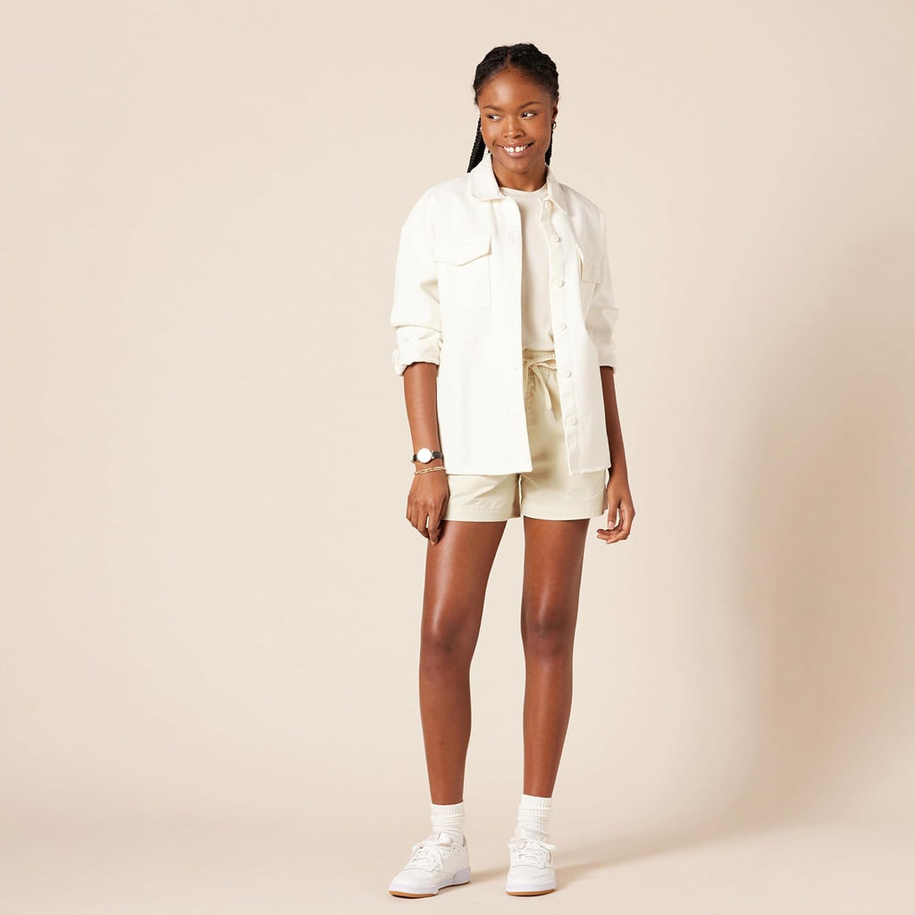 Women's Stretch Cotton Mid-Rise Pull-On Relaxed-Fit Shorts