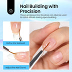 Beetles Nail Art Pens Brushes, 5pcs Nail Art Liner Brushes Set Painting Nail Dotting Drawing Tool for Long Lines, Details, Fine Drawing Sizes 7/11/15/20/25mm Gift for Women