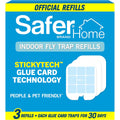 Safer Home Flying Insect Trap Official Refills | 3 Glue Card Refills For Plug-In Fruit Fly, Moth & Gnat Trap, Fruit Fly Killer, 24/7 Catch, Sh503