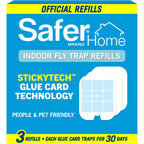 Safer Home Flying Insect Trap Official Refills | 3 Glue Card Refills For Plug-In Fruit Fly, Moth & Gnat Trap, Fruit Fly Killer, 24/7 Catch, Sh503