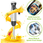 Bonsenkitchen Immersion Blender Handheld with Food Processor, 20 Speeds Hand Blender with Turbo Mode, Stainless Steel Blade, Egg Whisk, Beaker & Chopper Bowl, Hand Mixer for Smoothie, Soup, Baby Food