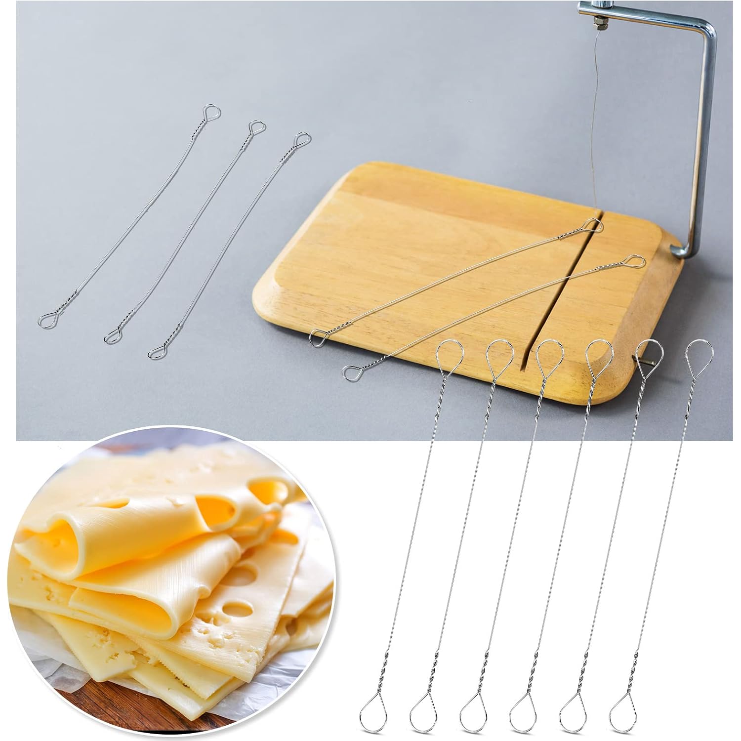 Nuanchu 10 Pcs Cheese Slicer Wire Replacement Block Cheese Cutter Wire For Polished Marble(Style 1)
