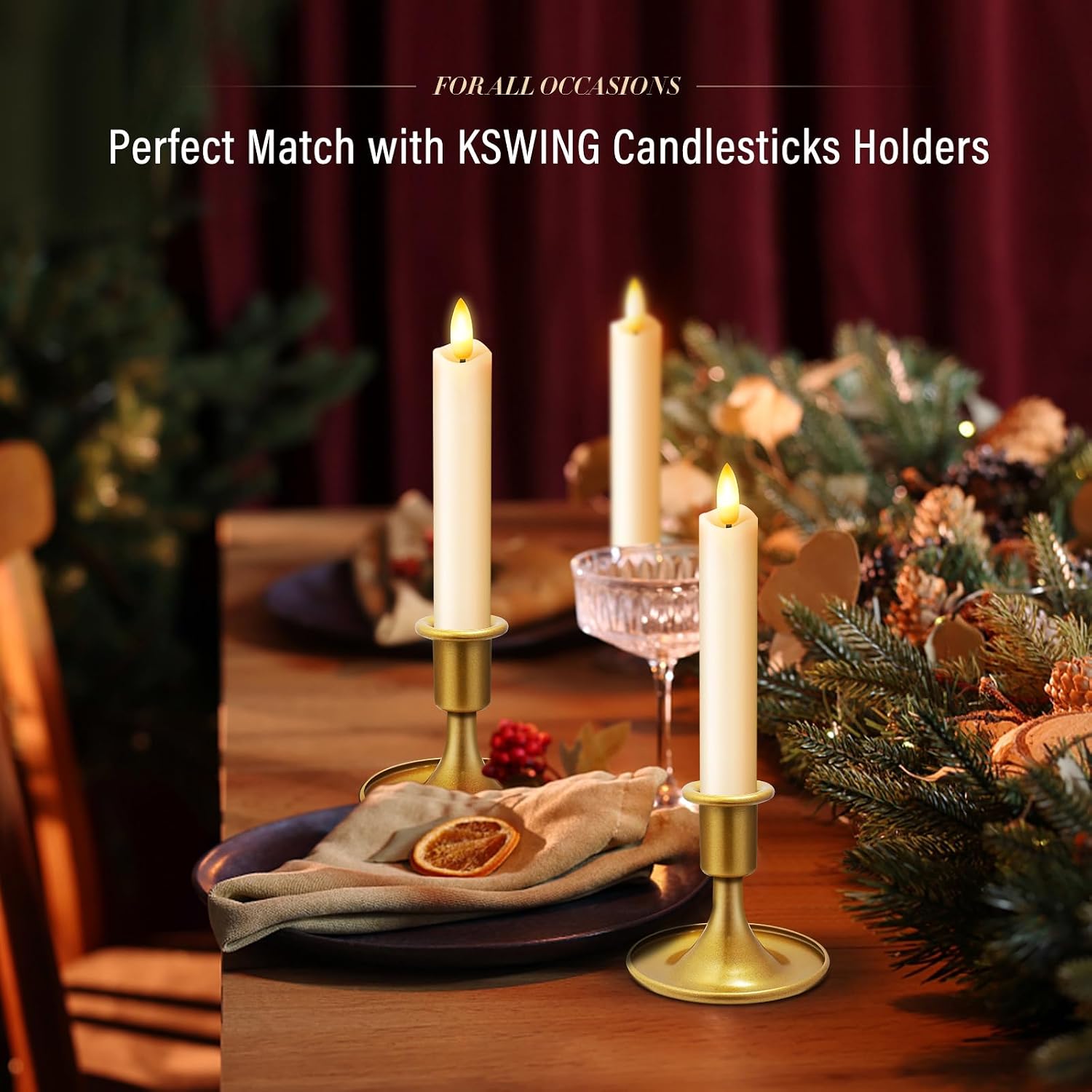 Upgraded Real Wax Short Led Flameless Taper Candles With Remote, 6 Pcs Ivory Candlesticks Battery Operated 3D Flickering - 6" Realistic Fake Candle Sticks For Home/Wedding/Fireplace Xmas Decor
