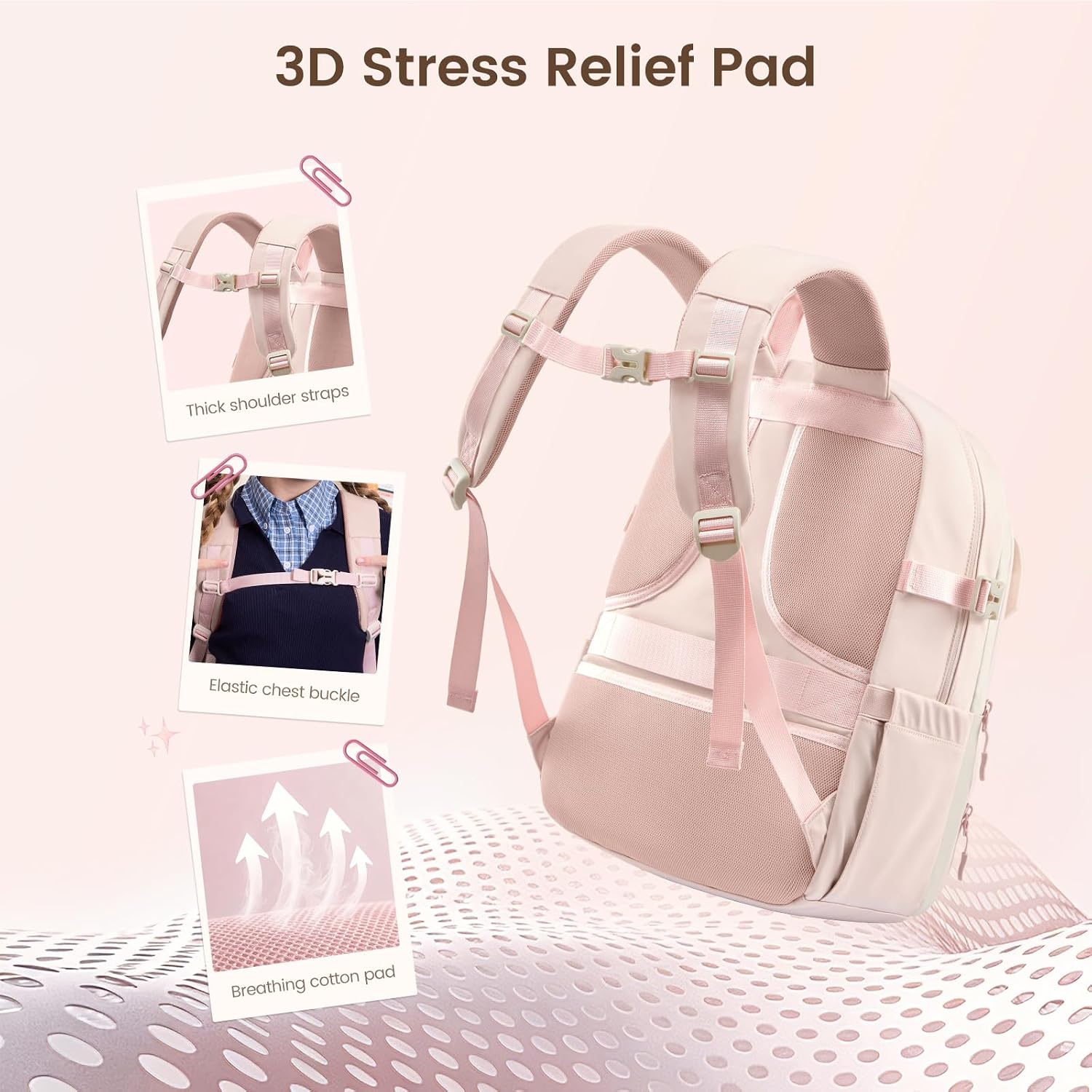 Lovevook School Backpack For Teen Girls,Student Backpack Purse For 8-16 Teenage,Cute Kid Bookbag With Large Cup Holder