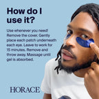 Horace Anti-Fatigue Under-Eye Patches For Men - Dark Circle And Puffiness Reduction - Moisturising & Refreshing Hydrogel Treatment - Vegan And Silicon-Free Skincare - Unscented, Pack Of 5 Pairs