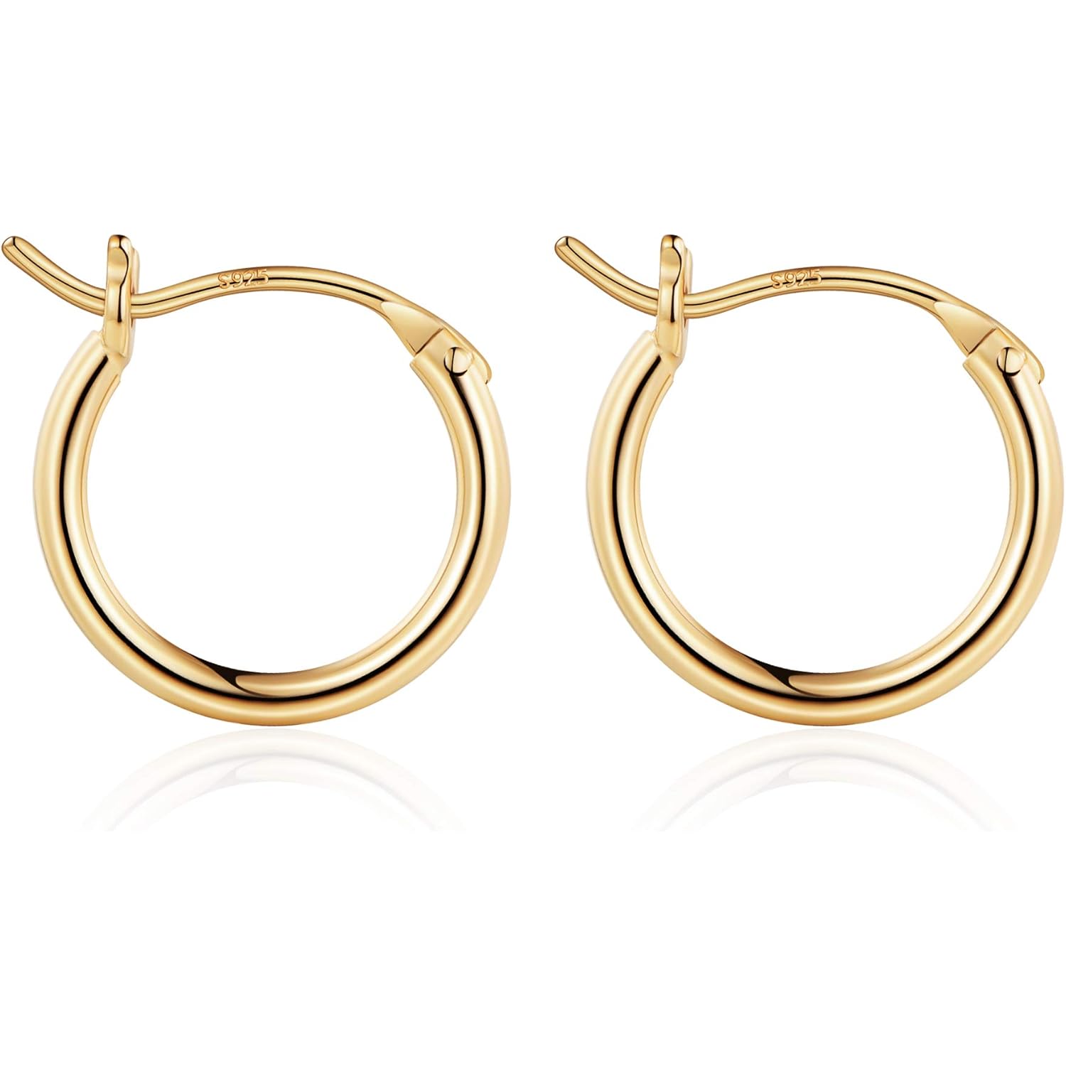 M MOOHAM Gold Plated Hoop Earrings for Women - Hypoallergenic 14K Gold Plated Hoops Earrings Set for Sensitive Ears Earring Stack for Women Trendy Jewelry Gifts Lightweight 13-60mm