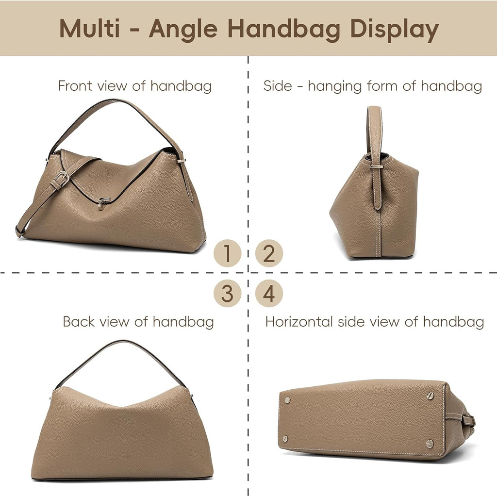 Leather Crossbody Bag For Women, Multiple Compartments For Everyday & Travel