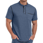 Sailwind Mens Henley Shirts Short Sleeve Summer Casual Classic Cotton T Shirts Pocket Button Shirt