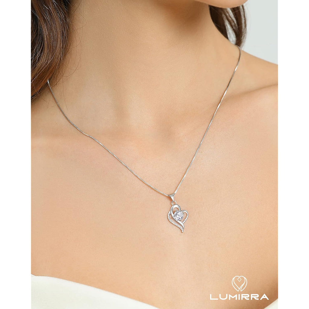 Wedding Anniversary Jewelry Gift for Wife from Husband, Wife Birthday Gift Idea, 1 Carat Moissanite Diamond Pendant Necklace in 925 Sterling Silver with 2 Chains, Romantic and Elegant Present for Her
