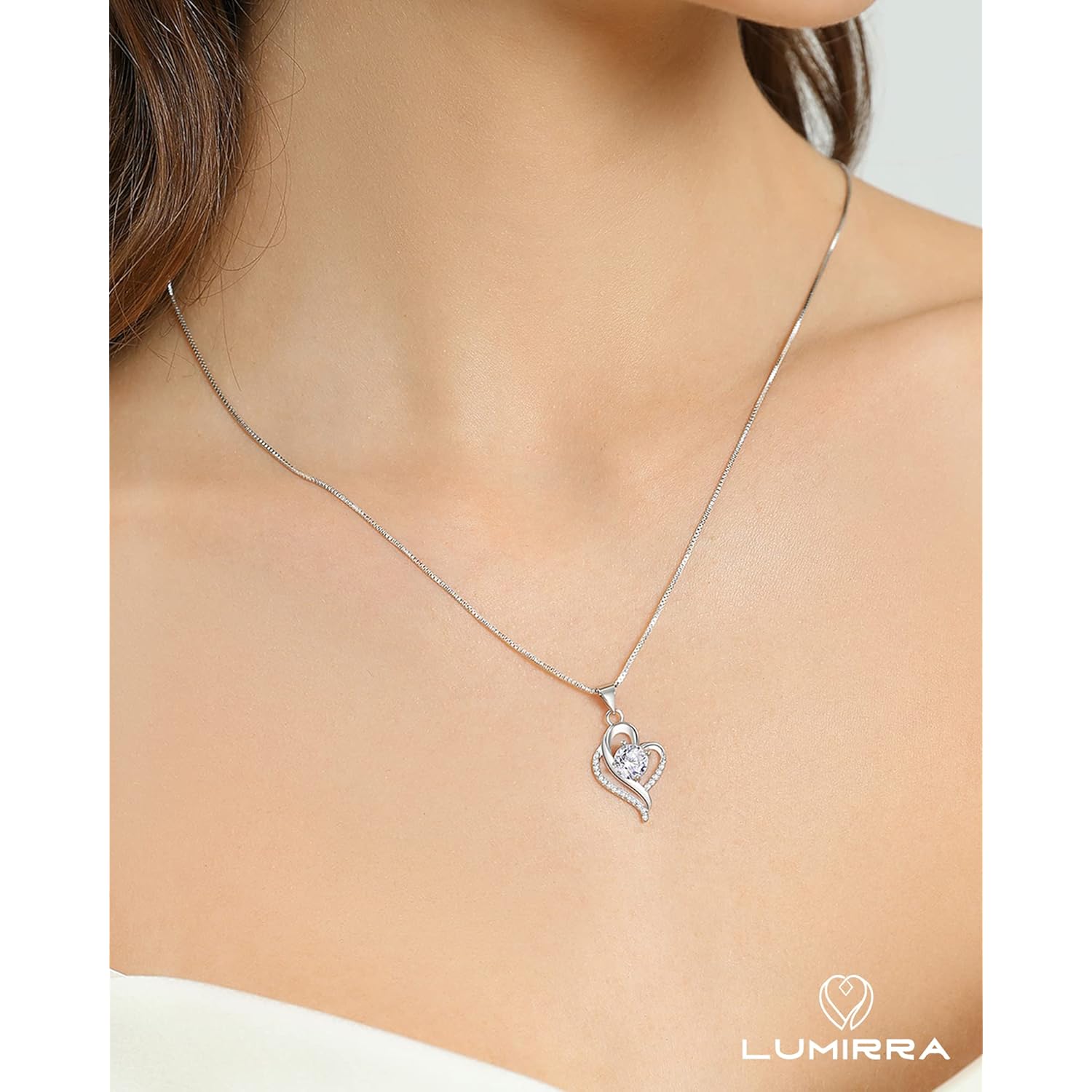 Wedding Anniversary Jewelry Gift for Wife from Husband, Wife Birthday Gift Idea, 1 Carat Moissanite Diamond Pendant Necklace in 925 Sterling Silver with 2 Chains, Romantic and Elegant Present for Her