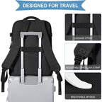coowoz Travel Backpack For Women Men,Carry On Backpack,Hiking Backpack Waterproof Outdoor Sports Rucksack Casual Daypack Travel Essentials(Black) 25L