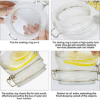 3.75 Inches Diameter Rubber Seals for Glass Jars, 6 Pcs Food Grade Airtight Replacemen Silicone Jar Gaskets, Leakproof Gasket Sealing Rings for Canning Mason Jars, Fits Most Sizes (White and Orange)