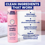 Megababe Après Shave (3.0 fl oz) | Post-Shave & Waxing | Vacation and Hot Weather Must-Have | Ingrown Hair & Razor Bump Roll-On Treatment for Women | Bikini, Armpits & Legs