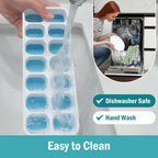 3 Pack Ice Cube Trays With Lid For Freezer, Flexible Silicone Bottom For Easy Release, Stackable Space-Saving Ice Molds, 1.2" Cubes Color-Coded (2 Green 1 Blue) For Juice, Coffee & Cocktails, Bpa Free