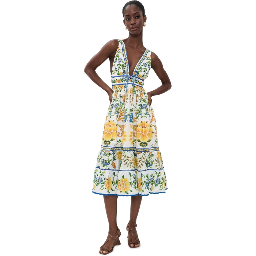 Farm Rio Women'S Emily Floral Tapestry Midi Dress