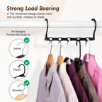 House Day 10 Pack Space Saving Hangers, Black, Premium Smart Hanger, Closet Organizers And Storage, Sturdy Cascading Hangers With 5 Holes For Heavy Clothes, College Dorm Room Essentials