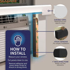 Surround Insulation Side Panels White For Window Ac Unit Indoor Air Conditioner Cover For Winter And Summer