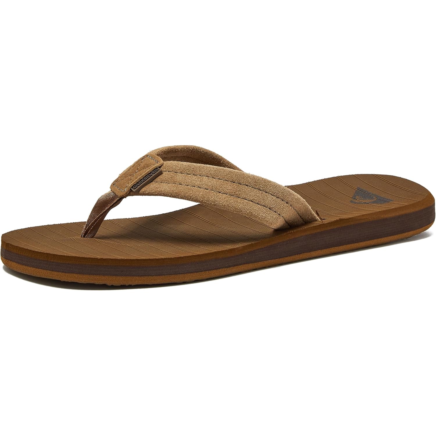 Quiksilver Carver Suede Flip Flops For Men, Arch Support Athletic Mens Sandals, Thong Mens Slides