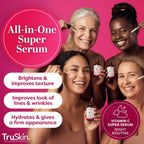 TruSkin Vitamin C Super Serum for Face - Five Skin Benefits in One Serum with Vitamin C, Retinol, Niacinamide, Hyaluronic Acid & Squalane - Brighten, Firm & Smooth the Look of Skin - 1 fl oz
