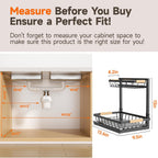 Sevenblue 2 Packs Under Sink Organizer, Height Adjustable 2 Tier Under Kitchen Sink Organizer, Multi-Purpose Storage Shelf for Kitchen Bathroom Cabinet