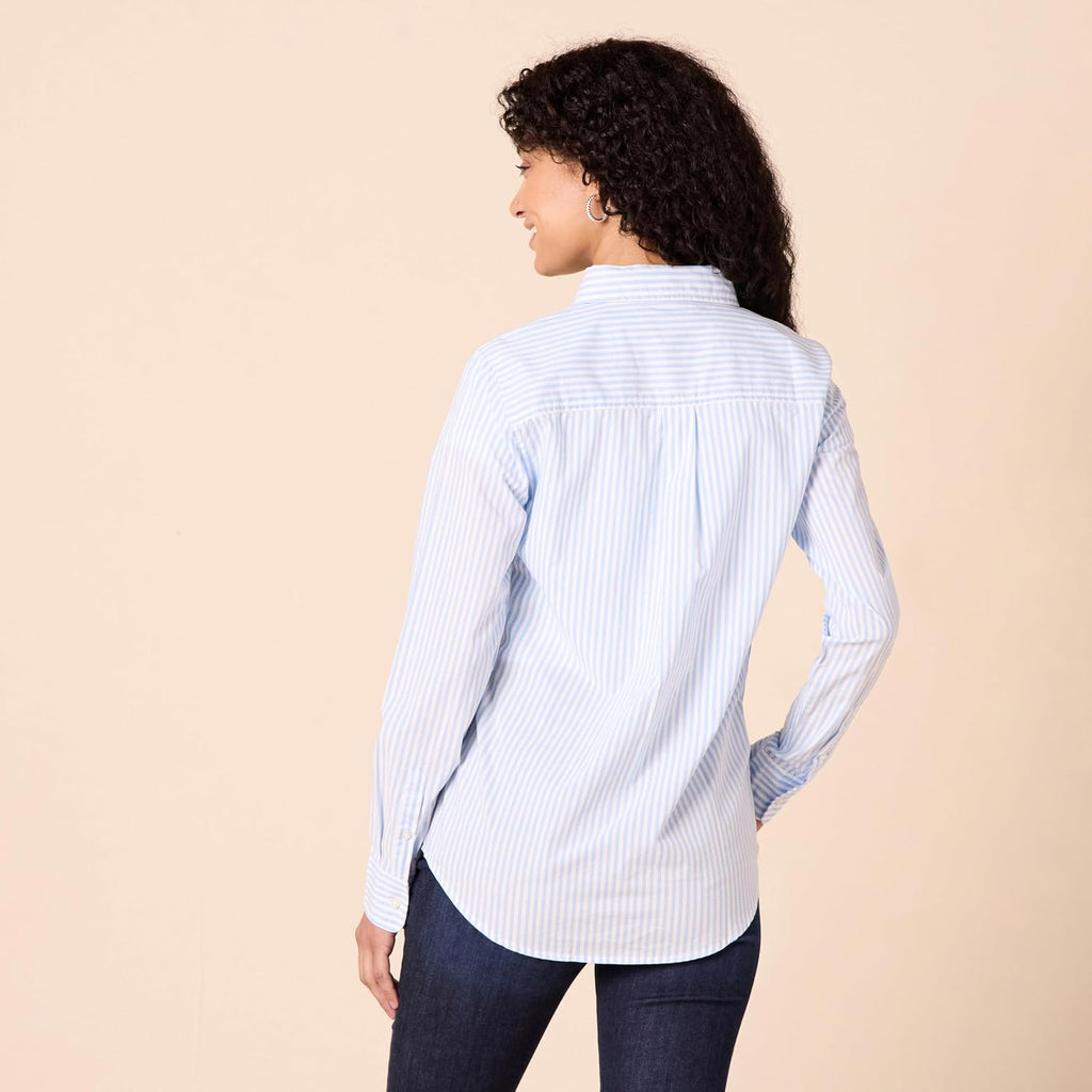 Amazon Essentials Women'S Regular-Fit Long-Sleeve Button-Down Poplin Shirt, Business Casual, Office Work