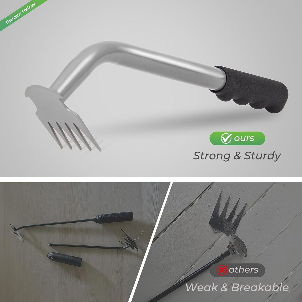 Walensee Weed Puller Tool - Durable Weeding Tool For Dandelions & Crabgrass | Manganese Steel 5-Tine Head, Ergonomic Rubber Grip, Efficient Uprooting, Ideal For Vegetable Gardens & Backyards