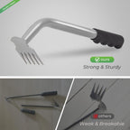 Walensee Weed Puller Tool - Durable Weeding Tool For Dandelions & Crabgrass | Manganese Steel 5-Tine Head, Ergonomic Rubber Grip, Efficient Uprooting, Ideal For Vegetable Gardens & Backyards