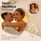 Moissanite Cross Necklace for Women in Light-Up Gift Box Heart Cross Jewelry 1CT Pendant for Women Mothers Day Gifts for Wife Anniversary Birthday Gifts (S925 Sterling Silver/18K Real Gold Filled)