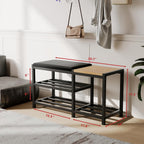 Shoe Bench,Shoe Organizer，Holds Up To 570 Lb，12 X 30.7 X 17.3Inches，3-Tier Shoe Storage Bench,Entryway Bench With Cushioned Seats,For Shoe Rack In The Bathroom,Entryway,Bedroom,Living Room