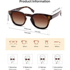 SOJOS Retro Vintage Polarized Sunglasses Womens Mens, 70s 80s Square Panto Style UV400 Shades SJ2662 Brown Tortoise/Gradient Brown