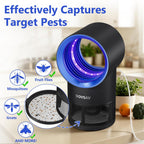 Fruit Fly Trap For Indoors, Blue Bug Zapper Indoor With Suction & Timer | Uv Light Lures Fruit Flies/Gnats, Timer 6/12Hrs, Plug In Fly Trap With Suction, Kid & Pet Applicable, Low Noise, 10 Refills