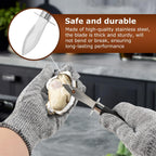 Oyster Shucker Set, 2-Piece Professional Oysters Shucking Knives And Cut Resistant Gloves For Oysters, Clams & Shellfish Opener Kit For Home Kitchen, Oyster Bar & Seafood Party
