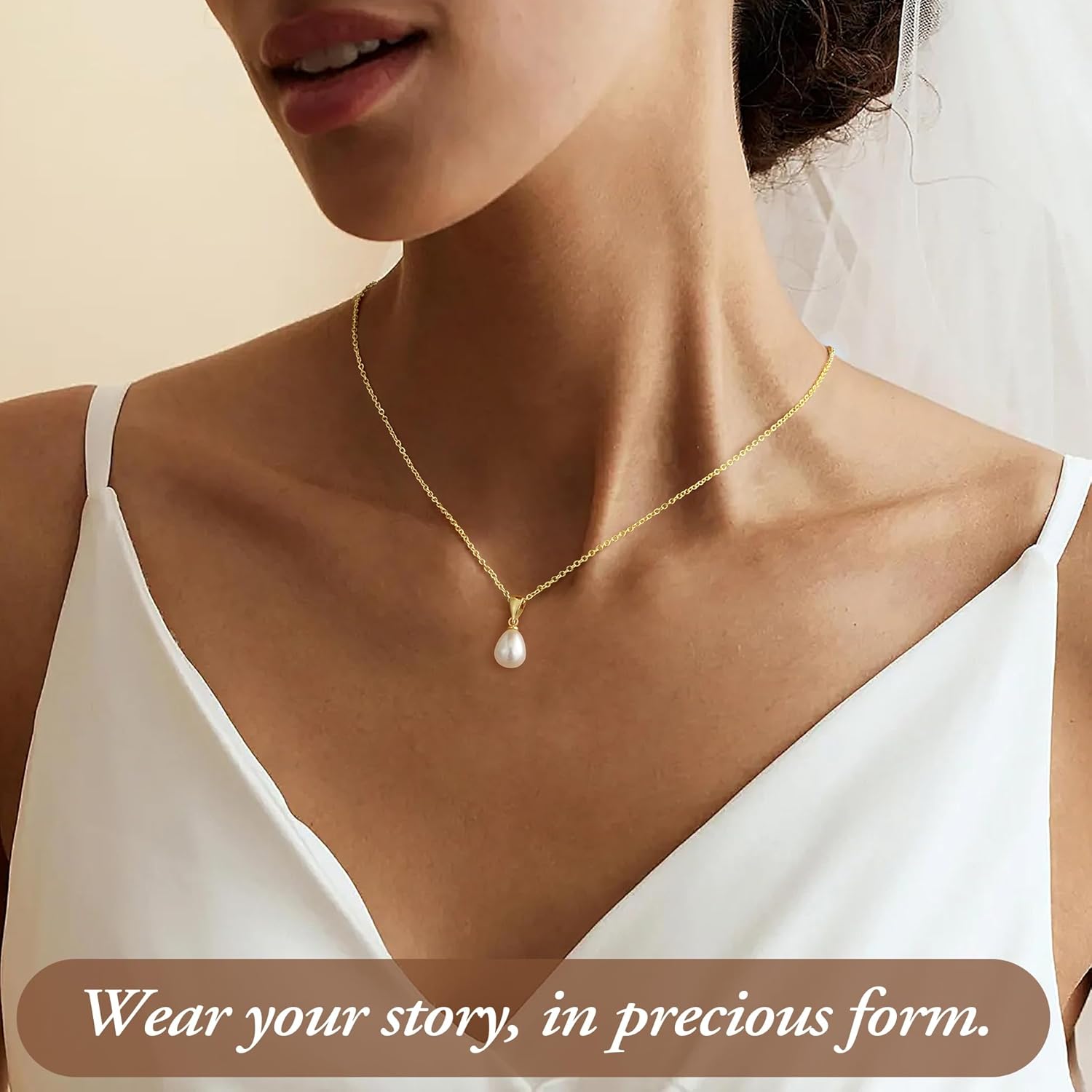 Yoosteel Mothers Day Gifts - Dainty 14K Gold Plated Pearl Choker Necklace Minimalist Elegant Gold Pendant Necklace for Women Trendy Bridesmaid Wedding Gift Jewelry
