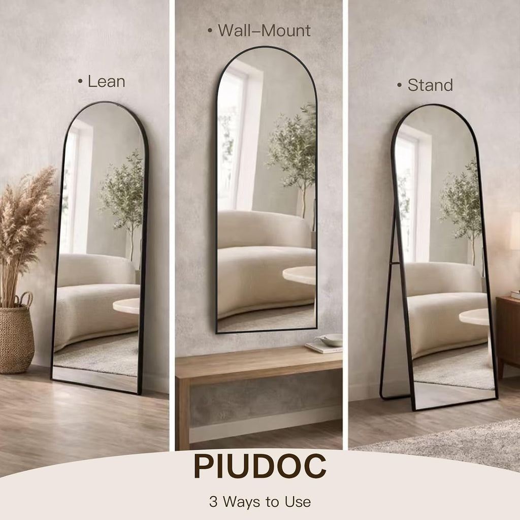 71"X32"Floor Mirror Full Length,Arched Full Length Mirror With Stand,Full Body Mirror,Hanging Or Large Leaning For Bedroom Living Room Black