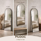 71"X32"Floor Mirror Full Length,Arched Full Length Mirror With Stand,Full Body Mirror,Hanging Or Large Leaning For Bedroom Living Room Black