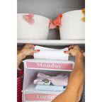 Three Sweet Peas Co Monday Through Friday Hanging Weekly Clothes Organizer For Kids