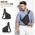 Wander Plus® Left Shoulder Anti Theft Crossbody Travel Bag For Women Men, Multi-Pocket Crossbody Bag, Slim Sling Bag
