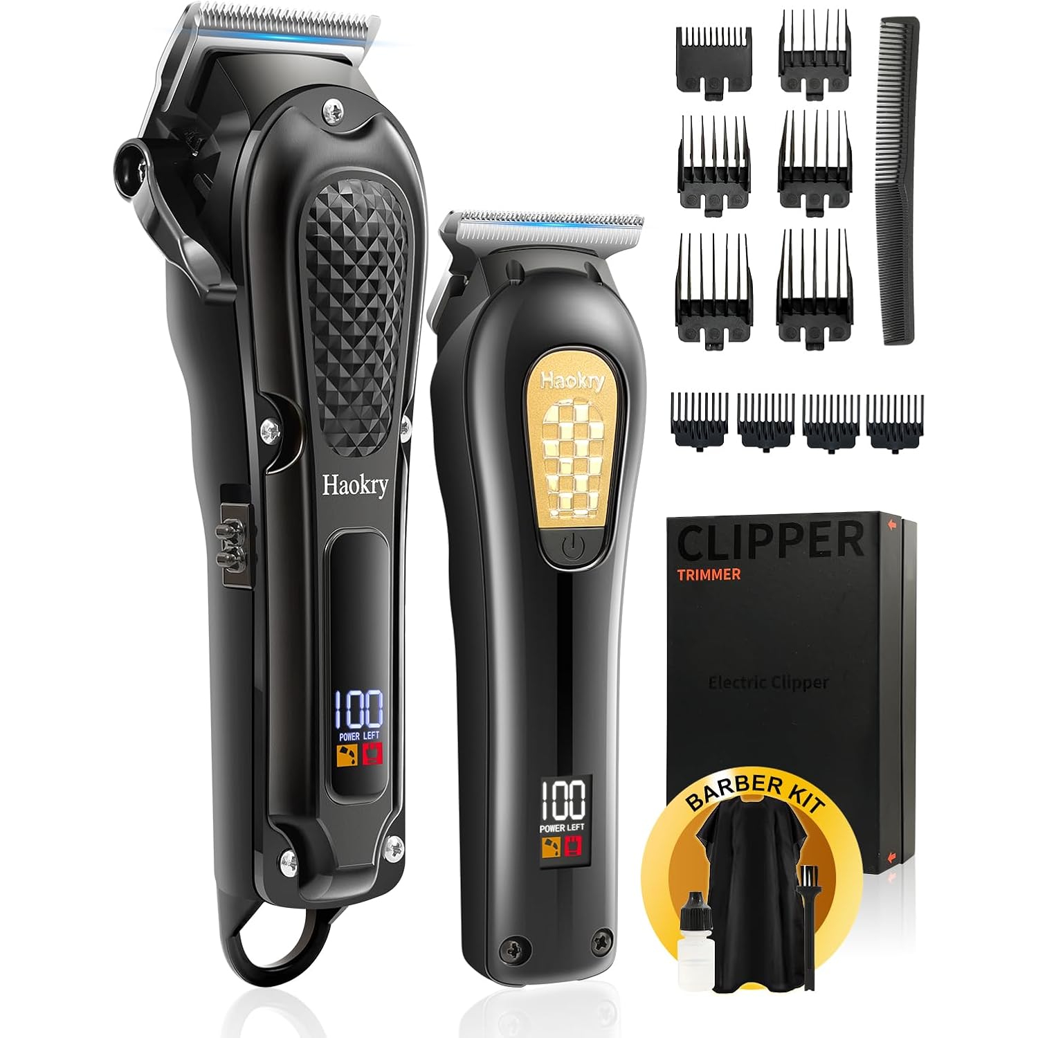 Hair Clippers & Trimmer For Men,Professional Barber Clippers And Trimmers Set,Mens Cordless Hair Clipper For Barbers Haircut Kit,Beard Trimmer,Rechargeable Electric Shaver